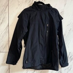 Eddie Bauer Outdoor Black Hooded Performance Shell Nylon Coat SZ S